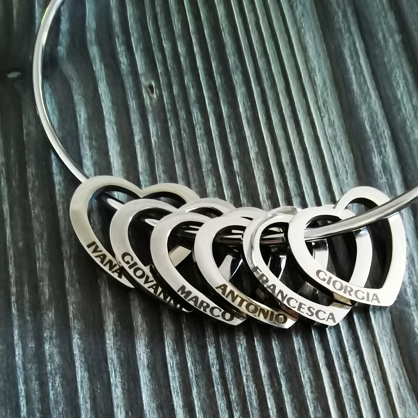 Bracciale con Ciondoli a Cuore Personalizzato